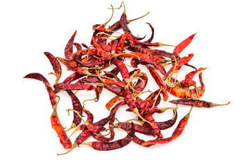 dry red pepper on white background