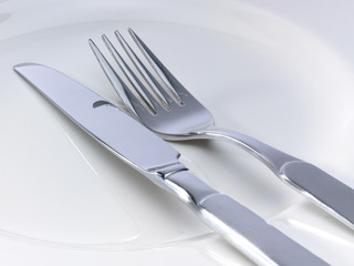 Cutlery on a plate