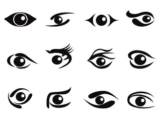 abstract eyes icon set