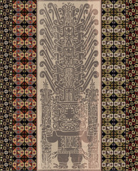 Grunge inca icon. Vector illustration