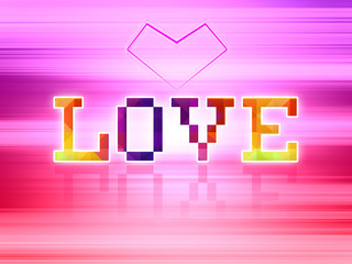 LOVE - Pink-Magenta background, heart