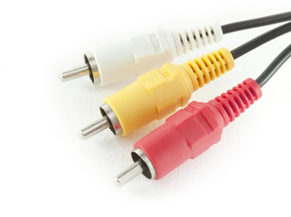 Red yellow and white cable set