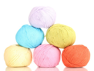 Knitting yarn isolated on white