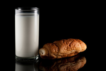 Milk and croissant