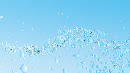 Wasserblasen Wellenform 3D - obrazy, fototapety, plakaty