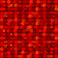 Red background with geometric shapes