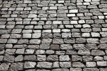 Background cobblestone in Gdansk, Poland
