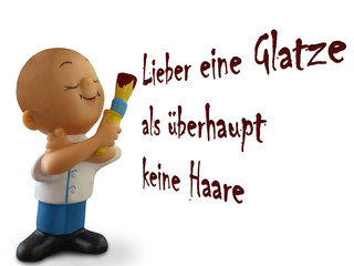 Kahlkopf Glatze Karikatur