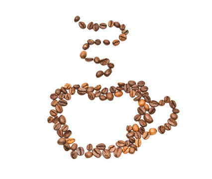 recommend clip art: silhouette of a cup of roasted coffee beans