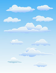 four cute vector clouds