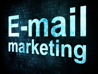Marketing concept: pixelated words Email marketing on digital sc