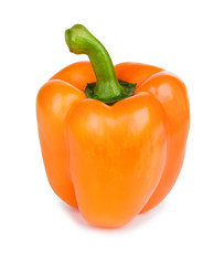 Orange paprika (pepper) isolated on a white background