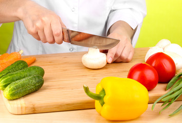 Chopping food ingredients