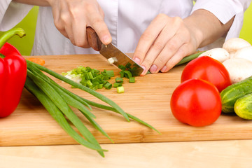 Chopping food ingredients