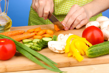 Chopping food ingredients
