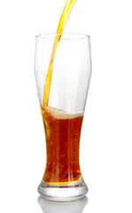 glass of kvass on white background