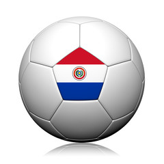 Obraz premium Paraguay Flag Pattern 3d rendering of a soccer ball