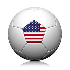 Obraz premium The United States Flag Pattern 3d rendering of a soccer ball