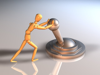 Holzpuppe Kippschalter Silber