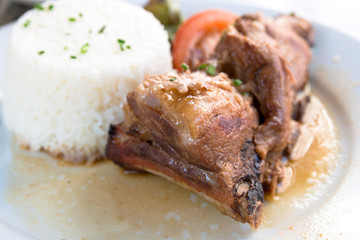 juicy grilled pork leg