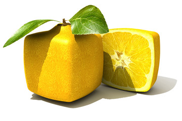 Cubic lemon close up
