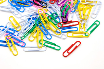 Paper clips on white