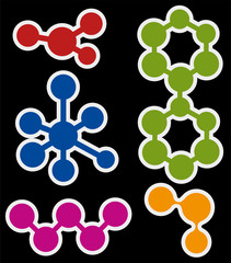 vector abstract molecule icon set
