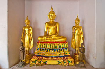 Buddha Statues the old church in Phetchaburi Province,Thailand,P
