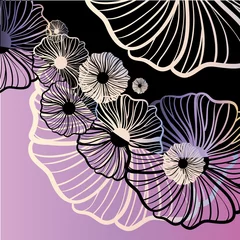 Papier Peint photo Fleurs abstraites Ornement floral coquelicot violet