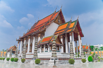 Fototapeta na wymiar Wat Suthat Temple, Bangkok, Tajlandia, Public art.
