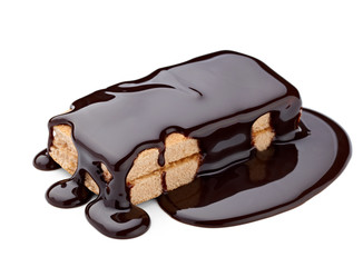 chocolate syrup and  cake sweet dessert food