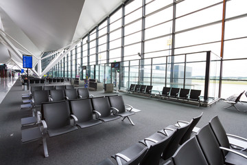 New modern terminal at Lech Walesa Airport in Gdansk - obrazy, fototapety, plakaty