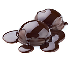 chocolate syrup and  cake sweet dessert food