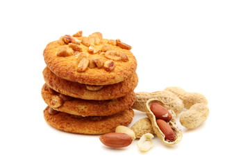 Shortbread cookies with peanuts.