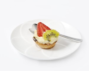 biscotto con crema e frutta