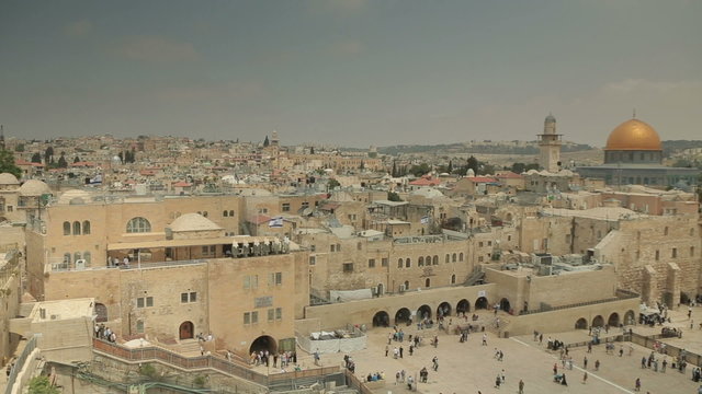 Jerusalem panoramic view of Wailing Wall