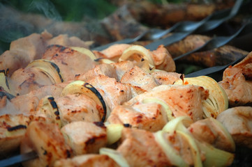 Appetizing juice shashlik.