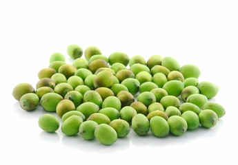 lotus seed pod on white background