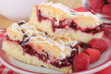 Raspberry Bars Closeup
