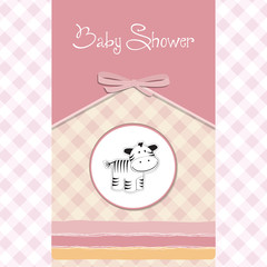 cute baby shower card with zebra