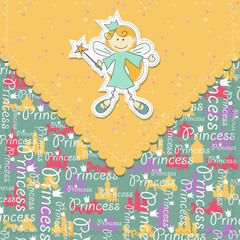 Girl greeting card with fairy