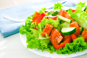 vegetable salad on plate