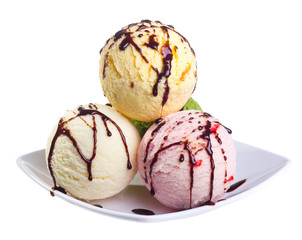 Ice cream isolated on white background