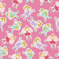 Seamless pattern with fairy