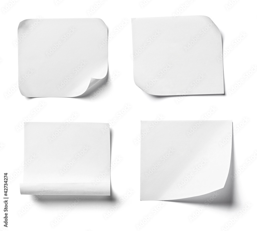 Wall mural white note paper office business