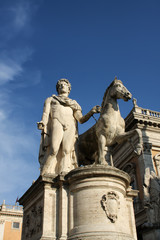 Fototapeta na wymiar Statue of Castor with a Horse at Capitoline Hill in Rome