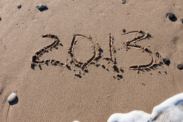 Numbers 2013 on beach sand