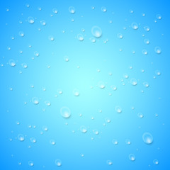drops on blue background.