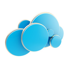 Cloud computing technology blue icon