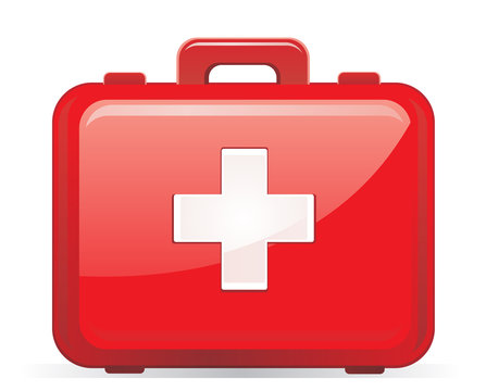 First aid kit isolated